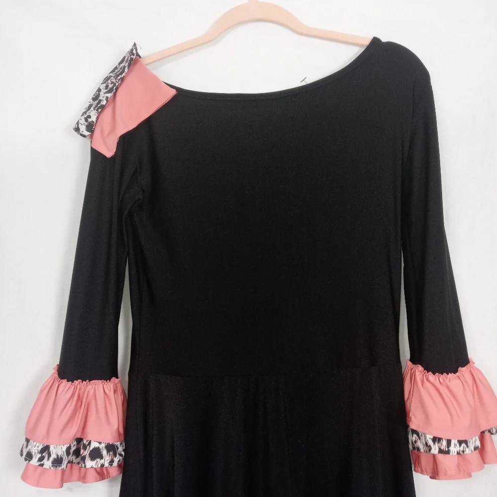 Pin up couture retro pink black body con midi - Picture 8 of 14